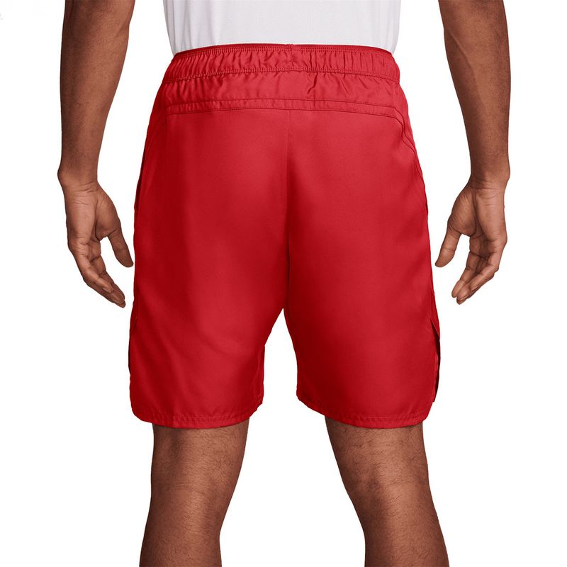 Short de tennis NikeCourt Dri-FIT Victory 9 po pour homme – Blanc et noir – Tissu Dri-FIT extensible et respirant.