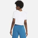 T-shirt court Nike Dri-FIT Slam blanc pour femme avec graphique coloré.