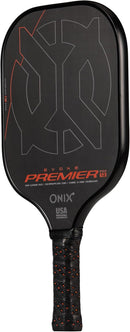 Raquette Onix Evoke Premier Pro – fibre de carbone brut, grip perforé, bord protégé, approuvée USAPA.