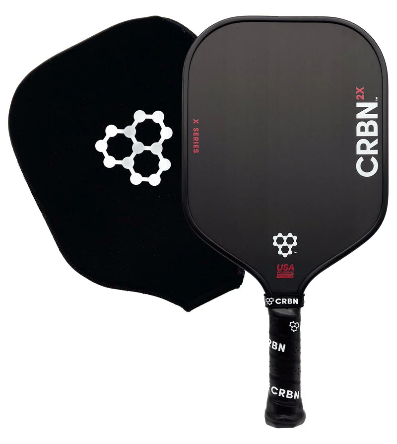 Raquette de pickleball CRBN 2X16 – face carbone brut T700, noyau 16 mm, design square, puissance et spin pour joueurs pro.