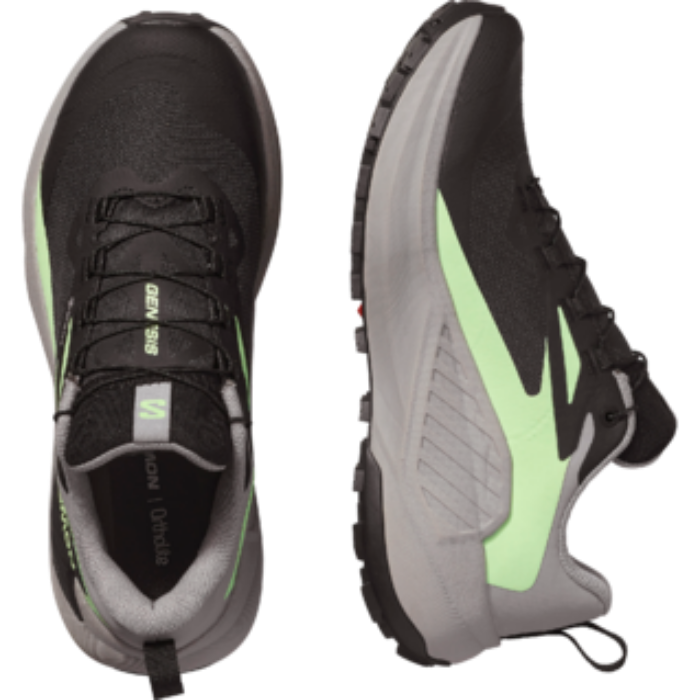 Chaussure de trail Salomon Genesis GTX sur sentier rocheux
