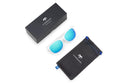 Lunettes de soleil sport Marsquest Momentum White-Blue avec lentilles polarisées et monture légère.