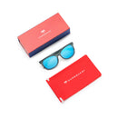 Lunettes de soleil sport Marsquest Momentum ICE BLACK-NEON BLUE avec lentilles polarisées et monture légère.