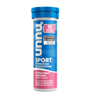 Tube de pastilles électrolytiques Nuun Sport Agrumes pour l’hydratation sportive.