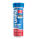 Tube de pastilles électrolytiques Nuun Sport Punch aux fruits pour l’hydratation sportive.