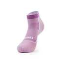 Chaussettes Thorlo Light Cushion Crew Pickleball blanches avec rembourrage ciblé, fibres THOR•WICK, soutien de la voûte plantaire et logo Thorlo au mollet.