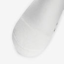 Chaussettes Thorlo Light Cushion Crew Pickleball blanches avec rembourrage ciblé, fibres THOR•WICK, soutien de la voûte plantaire et logo Thorlo au mollet.