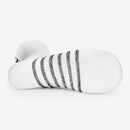 Chaussettes Thorlo Light Cushion Crew Pickleball blanches avec rembourrage ciblé, fibres THOR•WICK, soutien de la voûte plantaire et logo Thorlo au mollet.