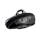 Sac de tennis Volkl PRIMO Pro noir et charbon, avec compartiments pour raquettes, accessoires et bouteilles. Capacité 3 raquettes, transport épaule.