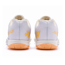Chaussures de badminton Yonex AERUS Z blanc et orange avec amorti POWER CUSHION+ et semelle Radial Blade pour adhérence intérieure.