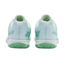 Chaussures de badminton Yonex AERUS Z blanc et vert, ultralégères avec amorti POWER CUSHION+ et semelle Radial Blade pour adhérence intérieure.