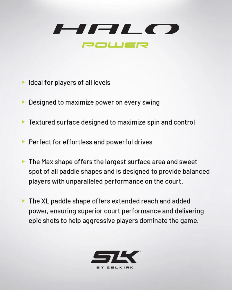 Selkirk Halo Power XL Volt Vert Raquette Pickleball