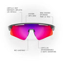 Lunette de cyclisme SPEK KOVO Noir Mat avec lentille SPEKTRA+ haute définition et monture TR90 ultralégère