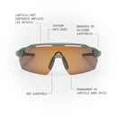 Lunettes de soleil sport SPEK STRYVE II Olive avec lentille enveloppante et technologie SPEKTRA+™.