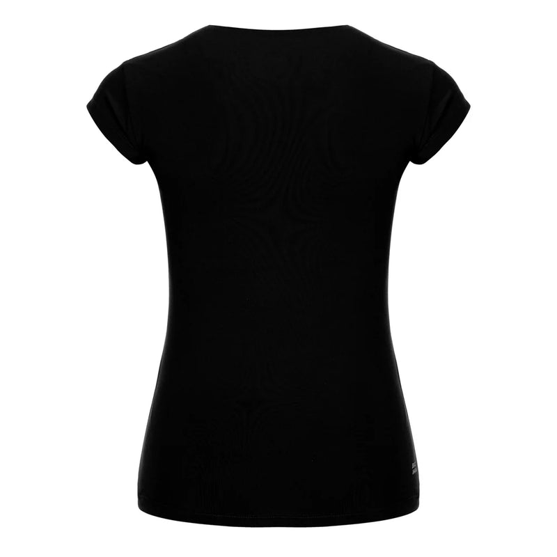 Haut de sport femme BIDI BADU coupe ajustée, col original et tissu respirant – idéal pour l'entraînement ou les matchs de tennis.