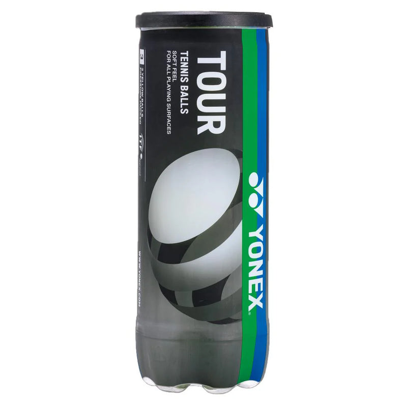Balle de tennis Yonex Tour avec feutre tissé tour-grade offrant durabilité, confort et performance sur toutes les surfaces.