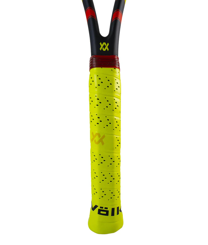 Raquette de tennis Volkl C10 EVO 310 g avec cadre mince, tête de 98 pouces carrés, plan de cordage 16x19 et équilibre légèrement en tête. Parfaite pour joueurs avancés recherchant contrôle et maniabilité.