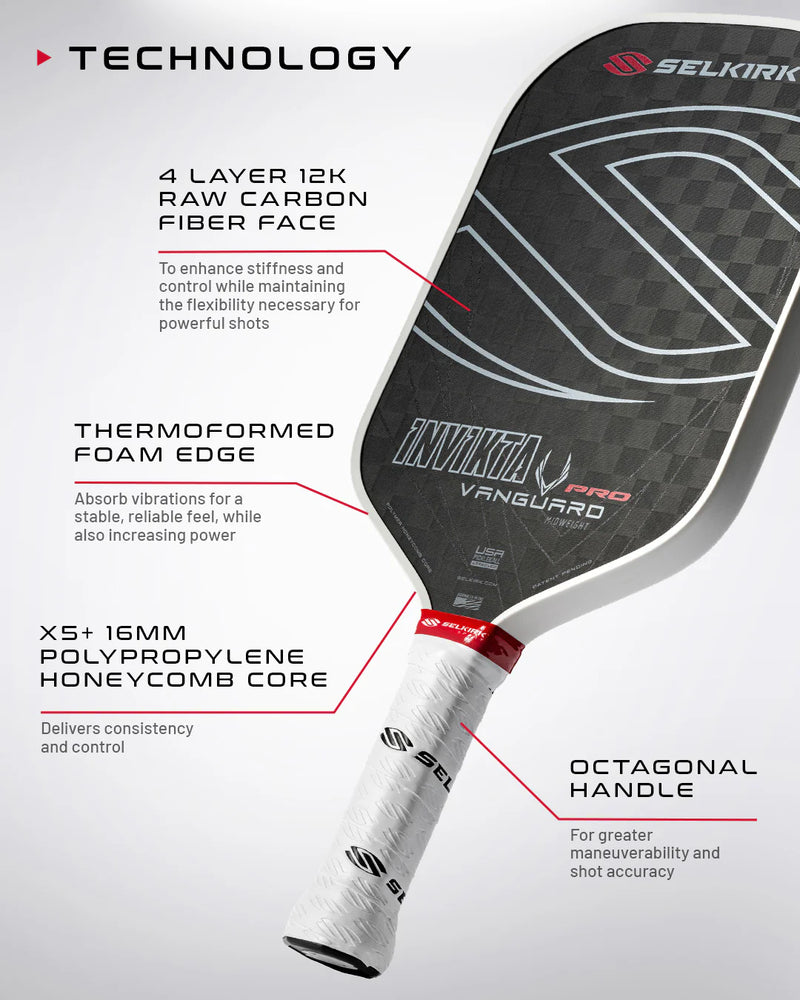 Selkirk Vanguard Pro Epic Charcoal Raquette Pickleball