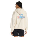 Chandail à capuchon New Balance Multi Color Logo pour femme avec logo coloré au dos.