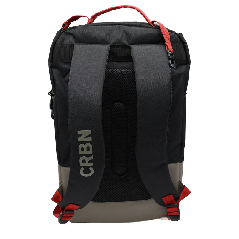 Sac à dos CRBN Pro Team bicolore noir et gris – compartiment thermique pour 3 raquettes, séparateur chaussures, poches isothermes, crochets de clôture.