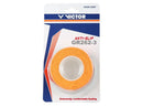 Overgrip antidérapant absorbant VICTOR en polyuréthane pour raquette de badminton, tennis ou pickleball, couleur orange.