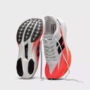 Chaussure de course New Balance FuelCell SuperComp Elite v5 avec mousse PEBA FuelCell, plaque de carbone et technologie Energy Arc pour la compétition sur route.